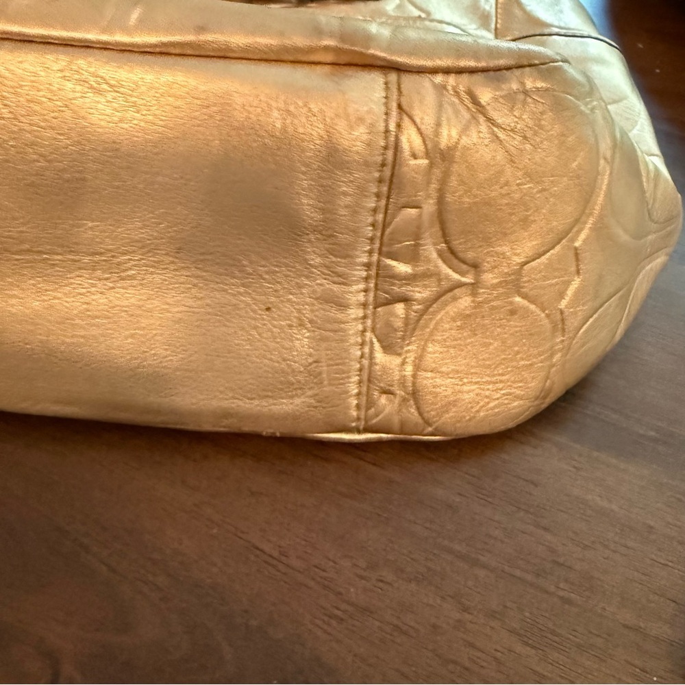Coach Metallic Gold Monogram C Purse - Picture 6 of 16